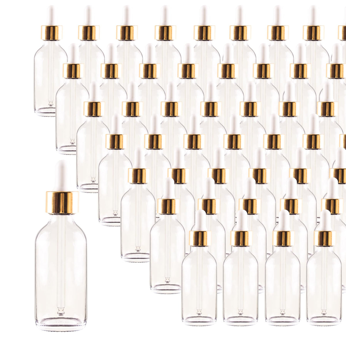 24 Pack 4oz Clear Glass Dropper Bottles, Eye Dropper Bottles with Glass Droppers for Essential Oils, Perfumes(4oz, Gold)