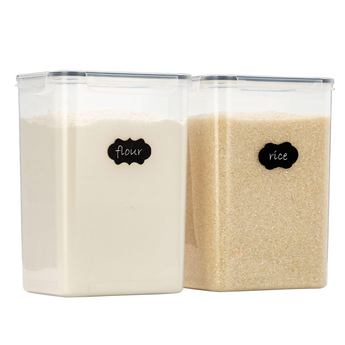 Chef's Path Extra Large Airtight Rice Storage Container with Measuring Cup, Pack of 1, 8 L Capacity, Kitchen and Pantry Canister for Rice, Flour, Sugar, and Baking Supplies