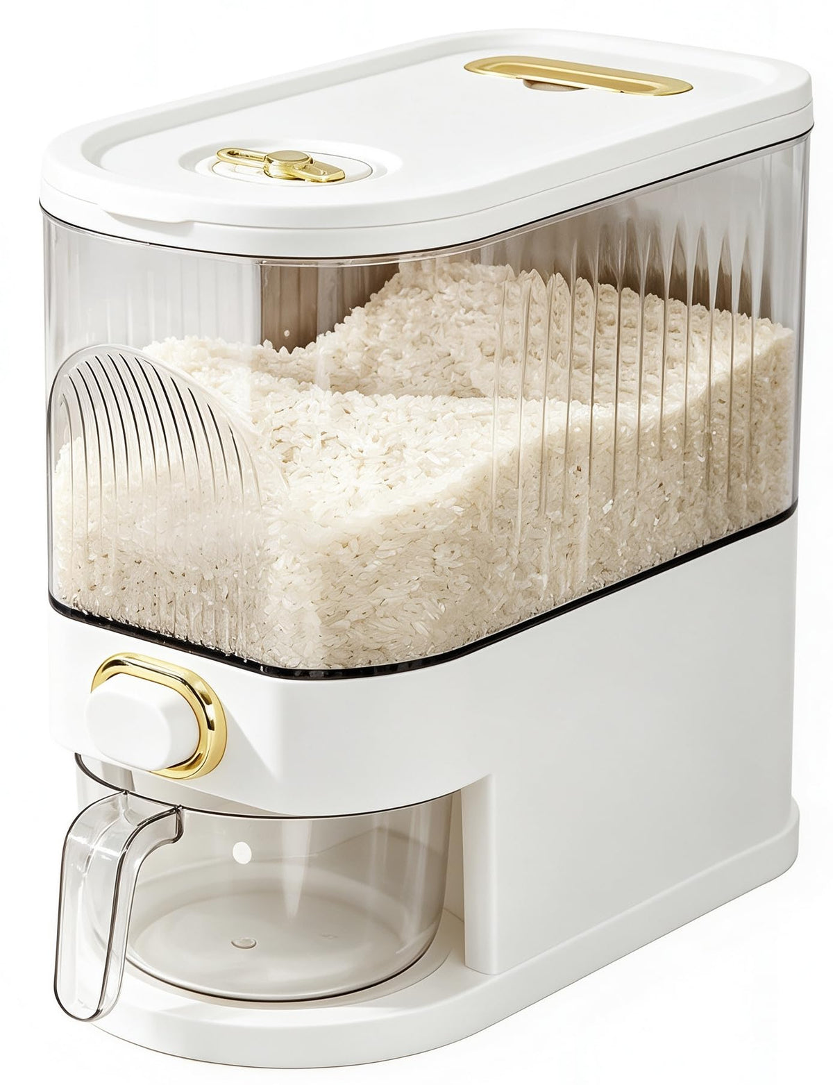 Gagee 22 Lbs Rice Dispenser, Clear