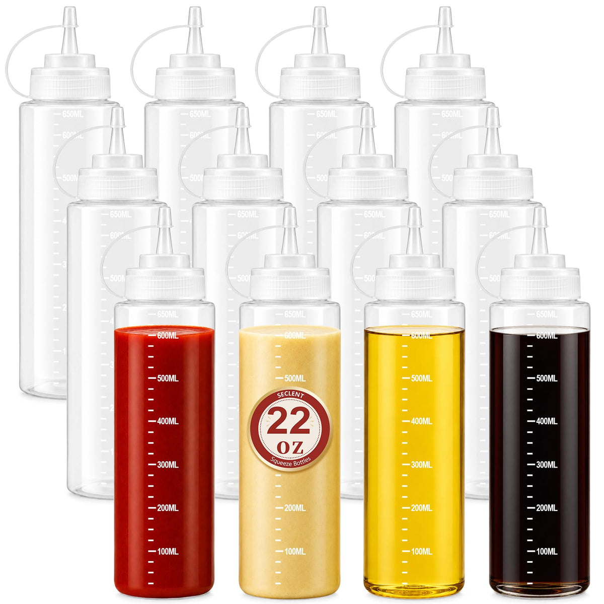 8oz Squeeze Bottles, Sauce Bottles, Squirt Bottle, Salad Dressing Bottle