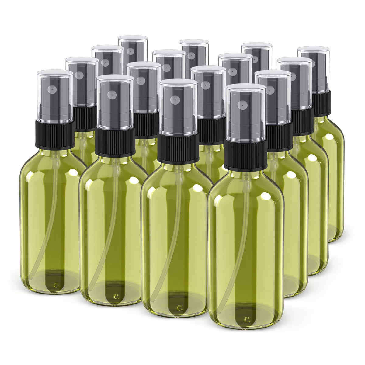 Wedama Spray Bottle, 2 oz Fine Mist Glass Spray Bottles, Little Refillable Liquid Containers for Watering Flowers Cleaning (16 Pack, Amber)