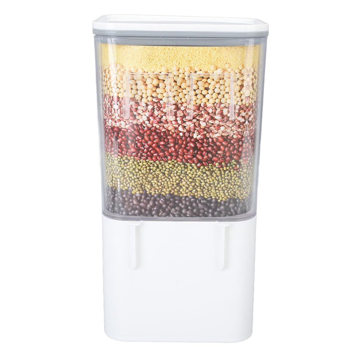 Rice Container Airtight Storage Dispenser Wall Mounted Press Type