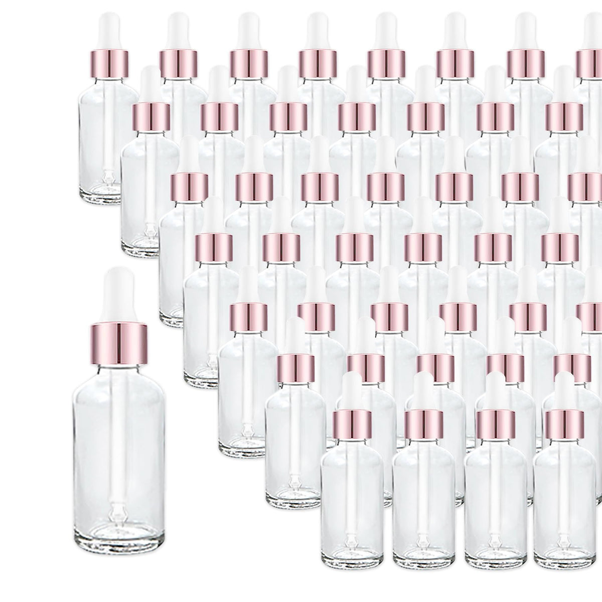 24 Pack 4oz Clear Glass Dropper Bottles, Eye Dropper Bottles with Glass Droppers for Essential Oils, Perfumes(4oz, Gold)
