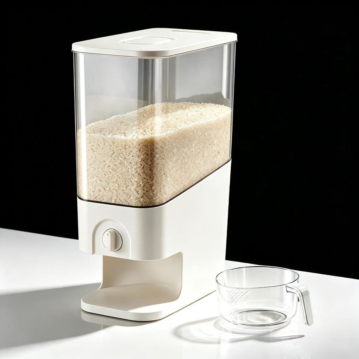 20-25 Lbs Rice Container with Measuring Cup - Airtight/PET BPA-FREE