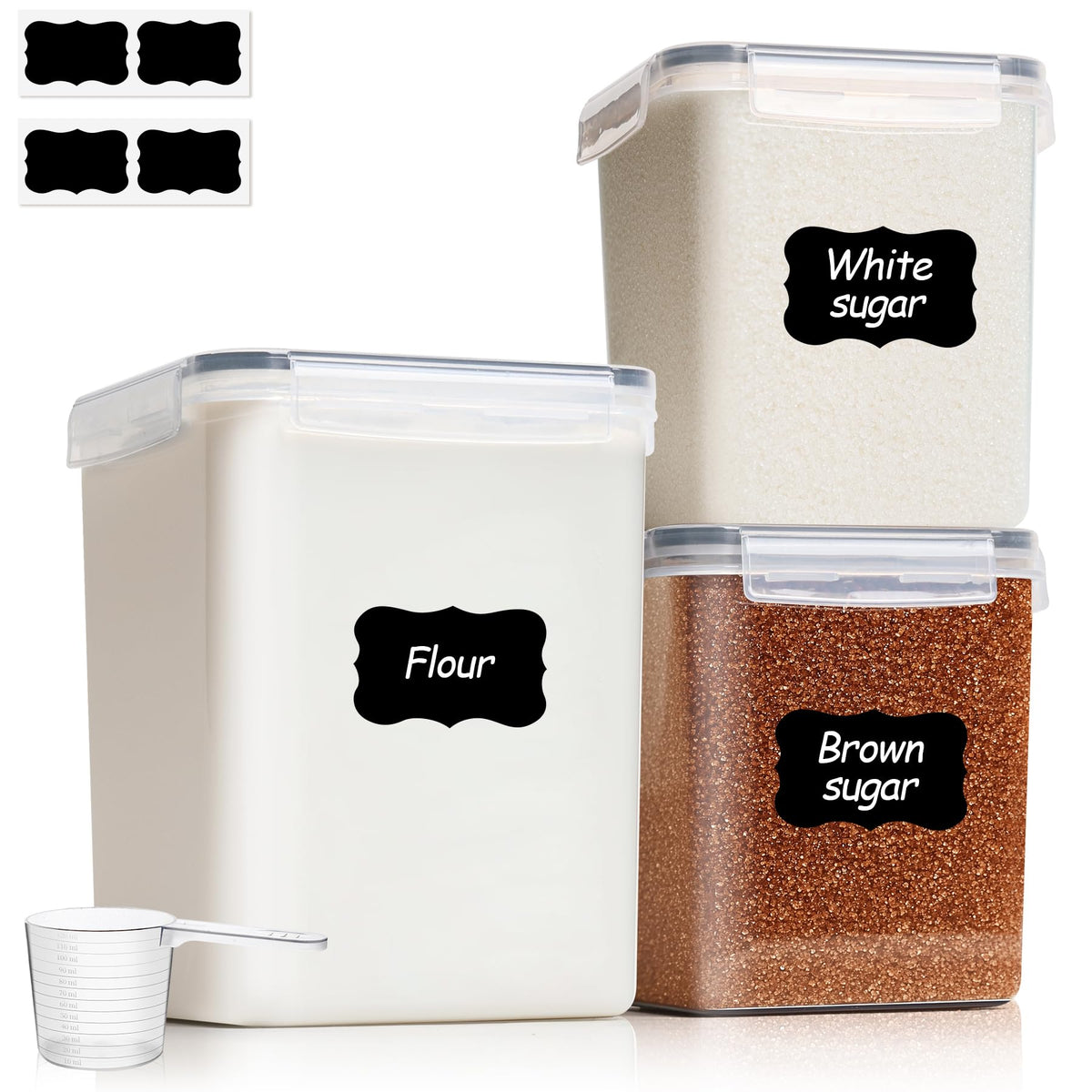 ComSaf Airtight Rice Storage Container with Lid 10Qt 2Pack, Large Capacity