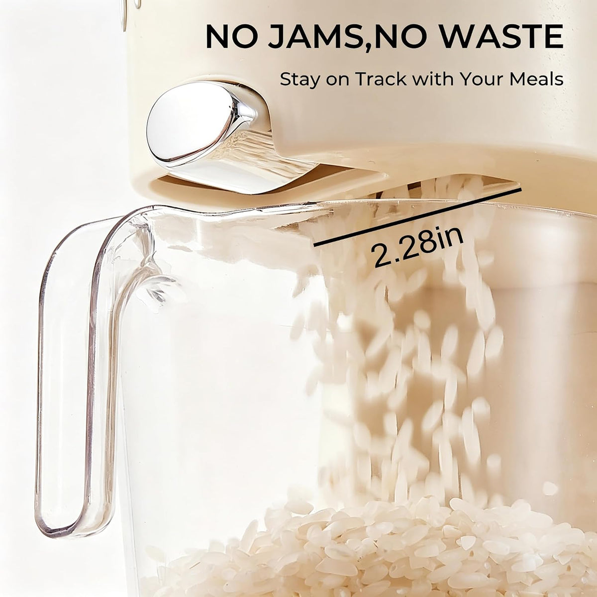 UFORU Slim Rice Dispenser 11 LB,Clear Rice Storage for Small Spaces