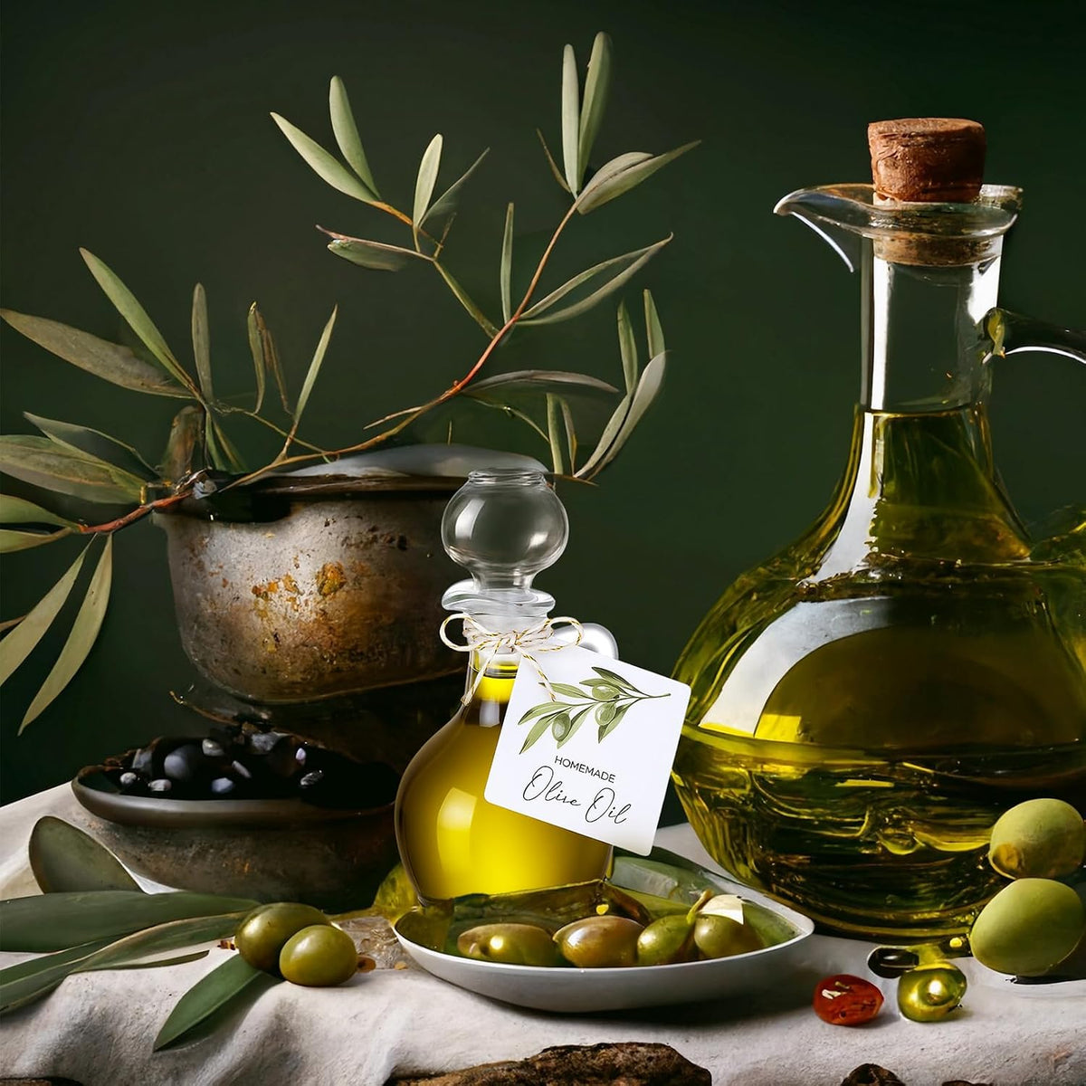 Vesici 20 Set 3.5 oz Mini Olive Oil Glass Bottle with Stopper, Party Favors
