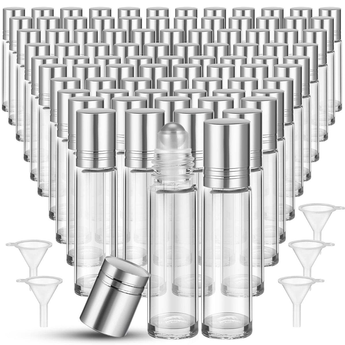 Sumind 150 Pcs Glass Essential Oil Roller Bottles 10 ml, Clear
