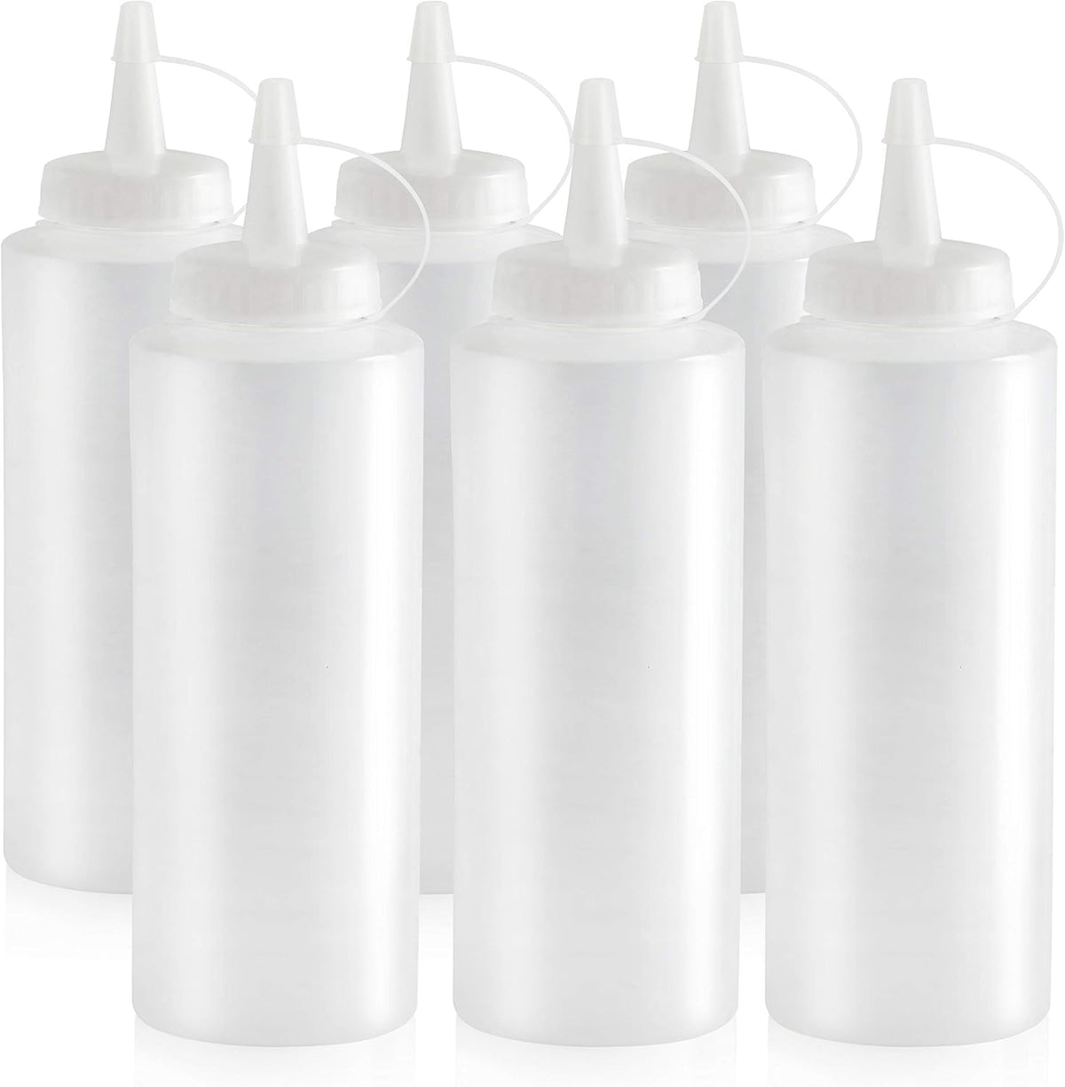 New Star Plastic Squeeze Bottle, 12-Ounce, Set of 6, Clear
