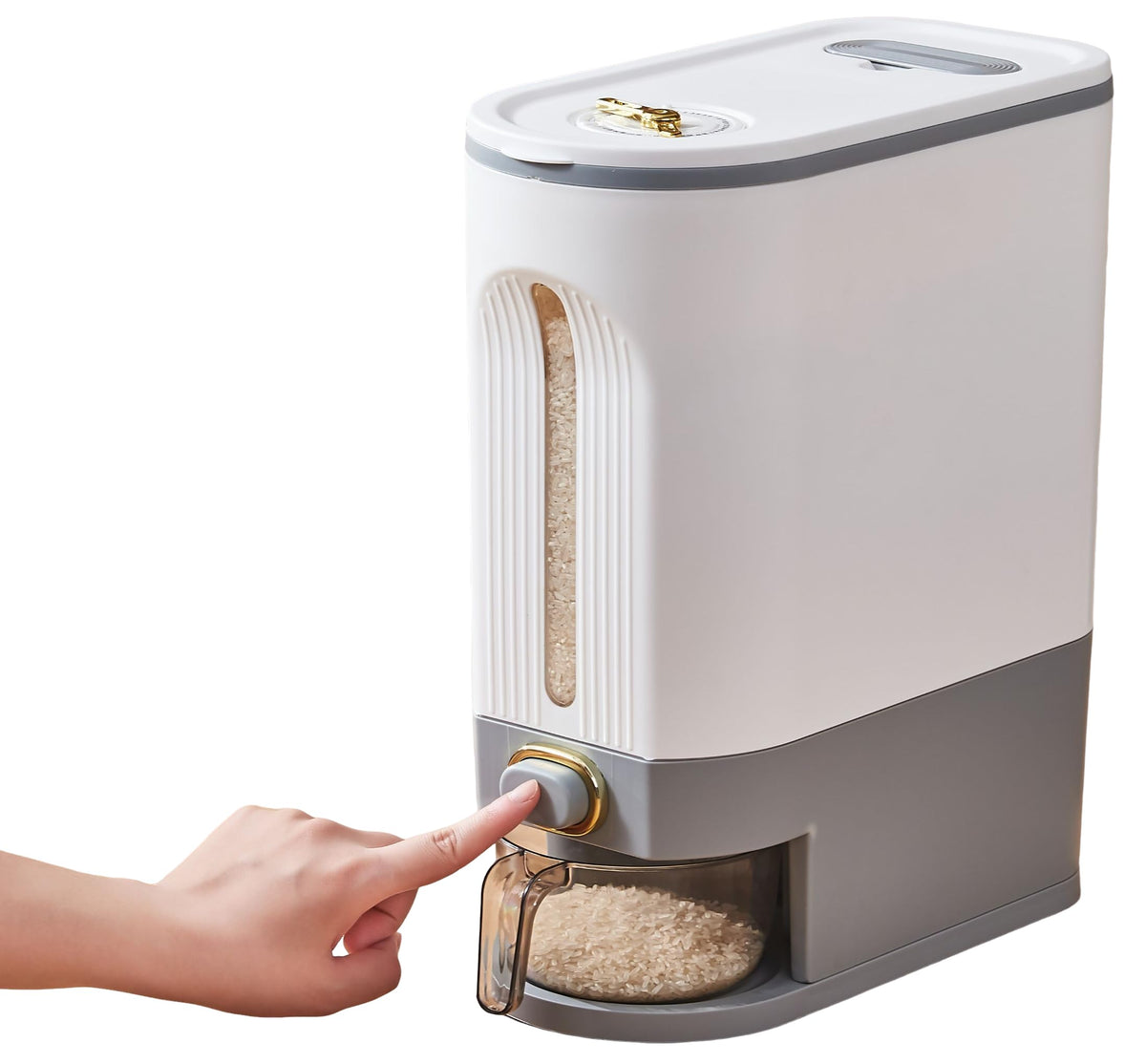 Gagee 22 Lbs Rice Dispenser, Clear