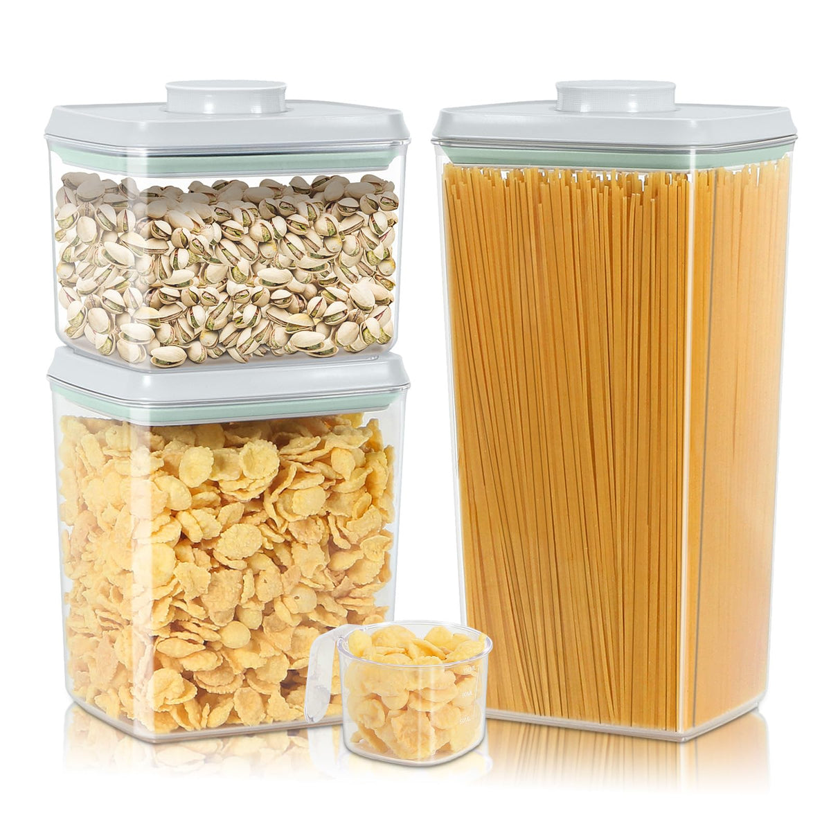 TBMAXS Airtight Rice Container 10 Lbs, Clear Plastic Food Storage Container Bin For Flour Sugar, Dry Food Holder with Easy Locking Lid for Kitchen Pantry Organization and Storage