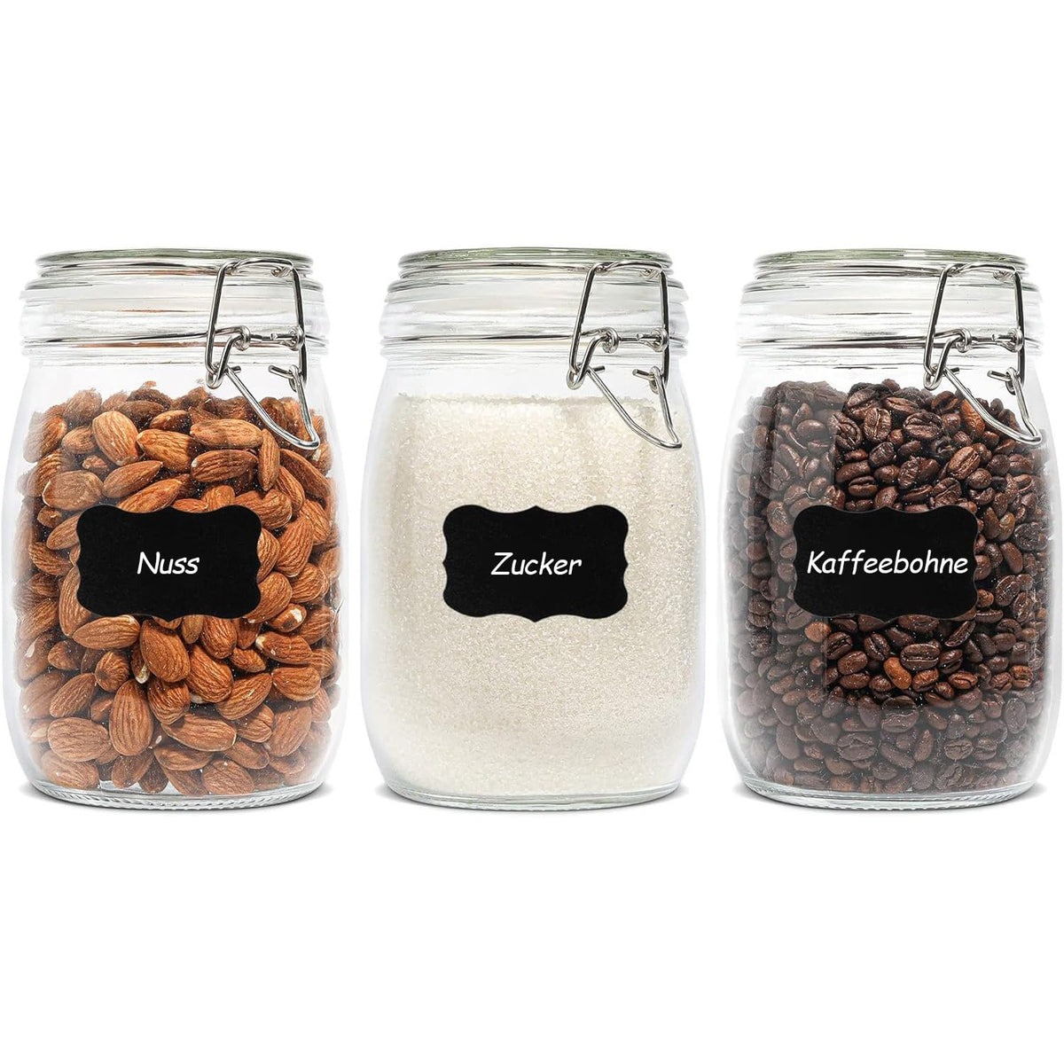 ComSaf Small Glass Spice Jars with Airtight Lids 4 oz 12 Pack with Labels