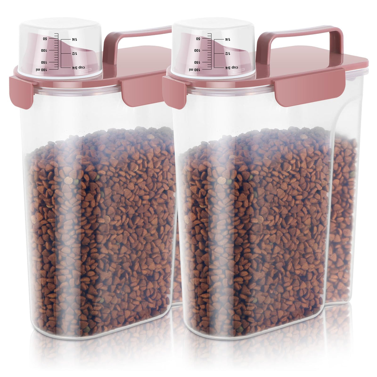 LEAWALK 5Lbs Airtight Cat Dog Food Storage Container with Upgraded Large Nozzle BPA-Free, Pet Food Storage Containers for Rice, Grain, Pet Food, Flour, Dog Treat Storage (Dark Gray, 5L-1pack)