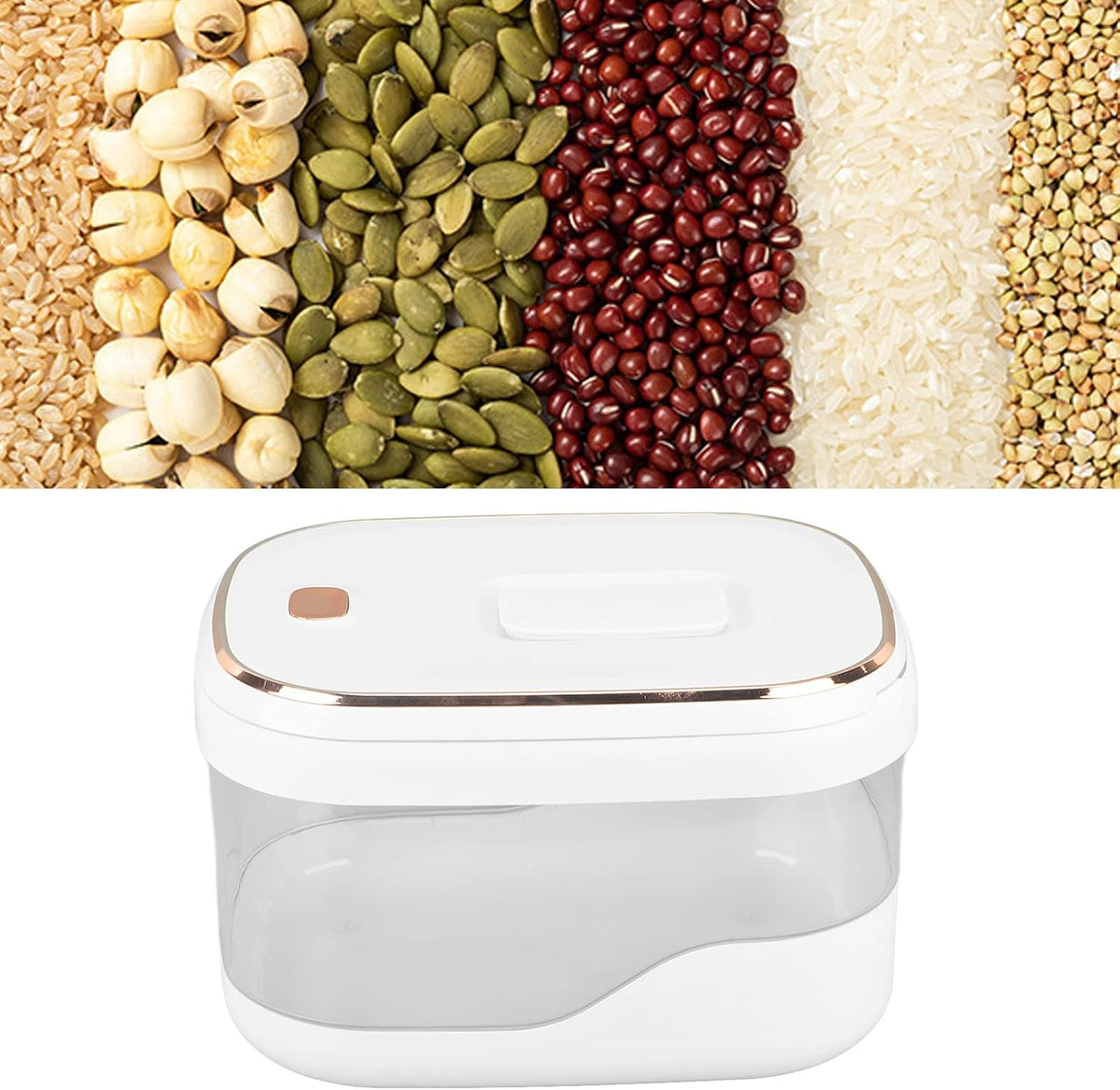 Press Type Rice Bucket Large Capacity Rice Storage Container Hygienic Rice Can for Home Restaurant (Kikumivqzym260nw-11)
