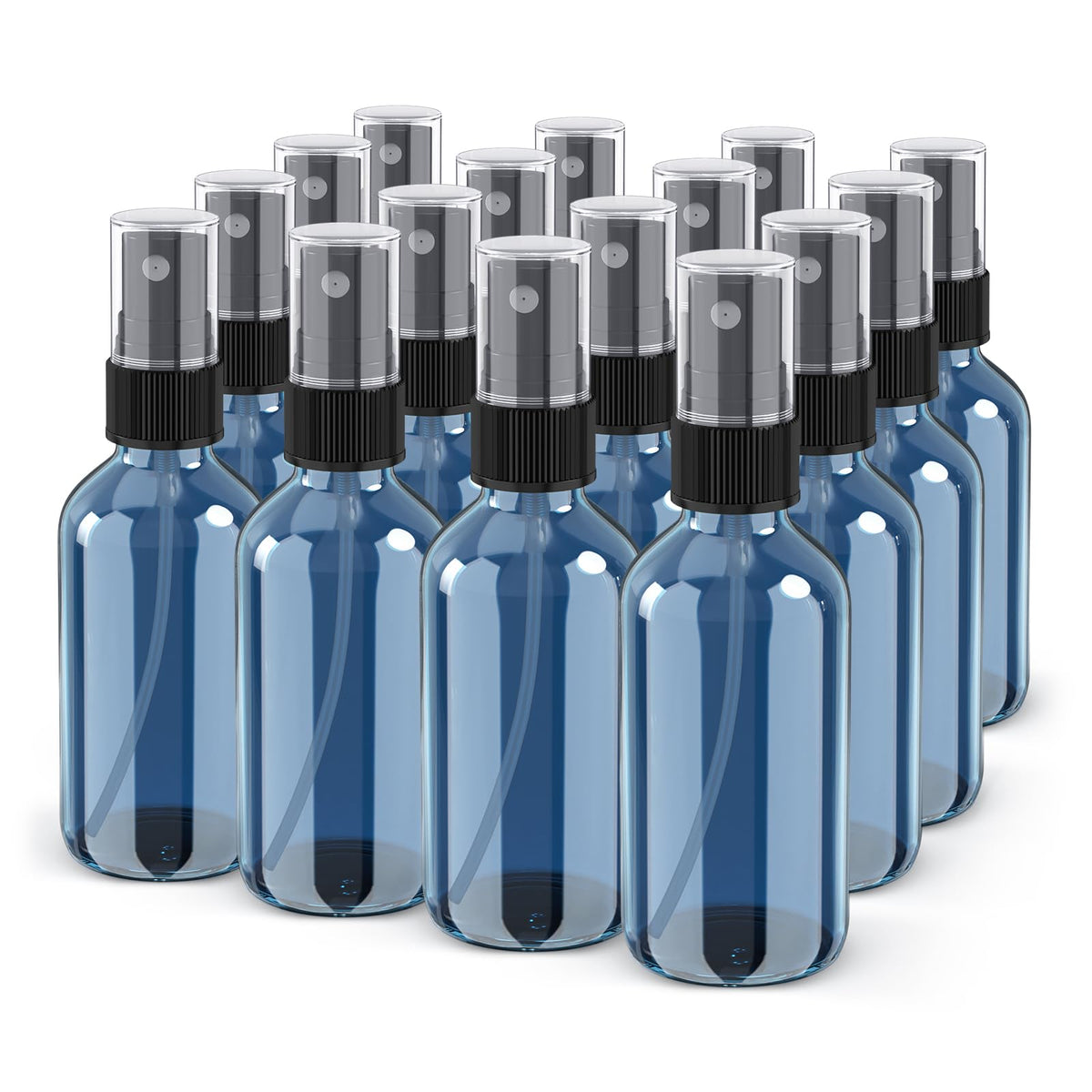 Wedama Spray Bottle, 2 oz Fine Mist Glass Spray Bottles, Little Refillable Liquid Containers for Watering Flowers Cleaning (16 Pack, Amber)