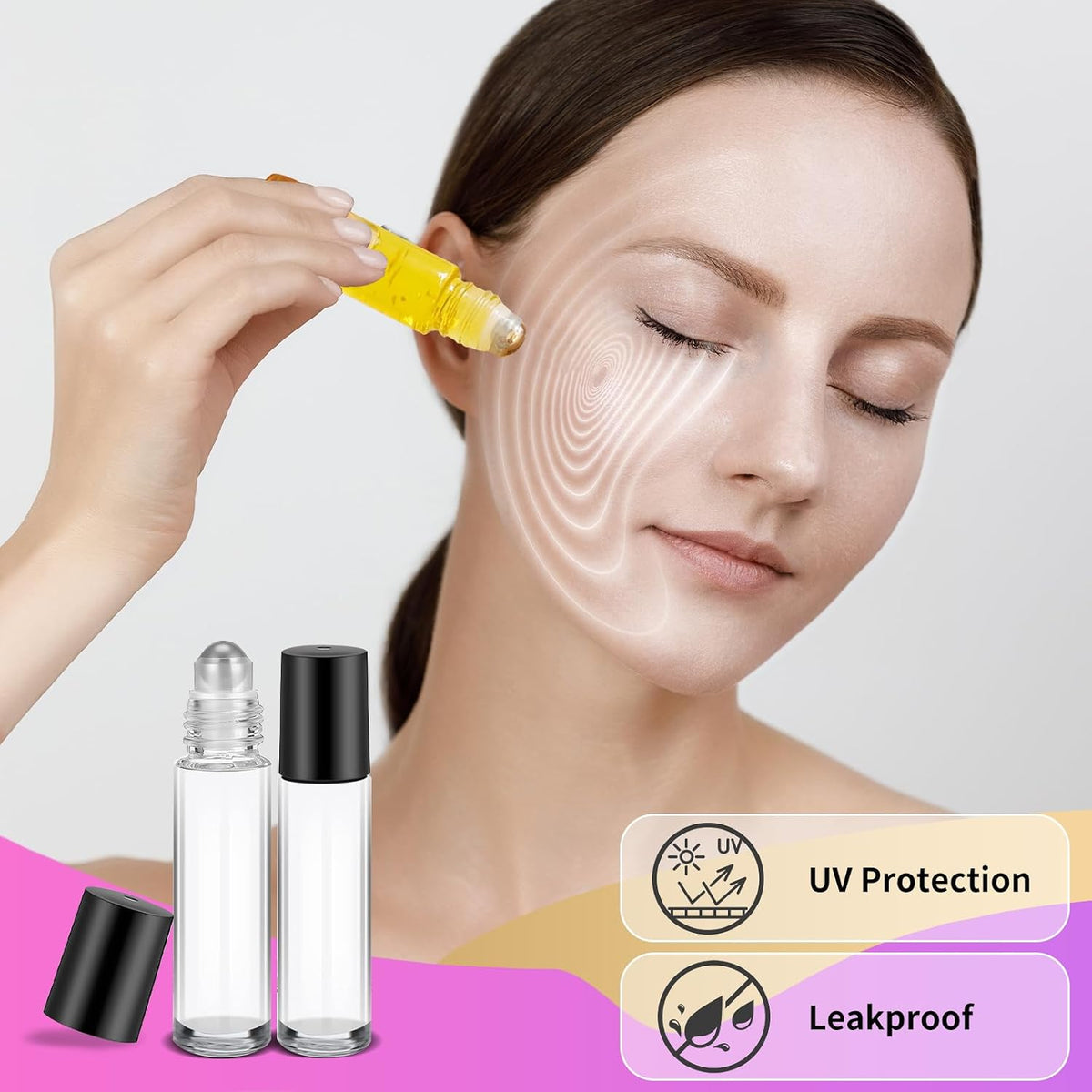150 Pcs Glass Essential Oil Roller Bottles 10 ml, Clear