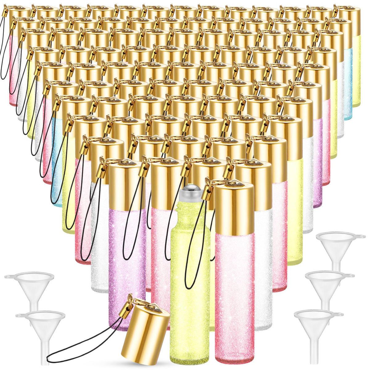 Sumind 150 Pcs Glass Essential Oil Roller Bottles 10 ml, Clear