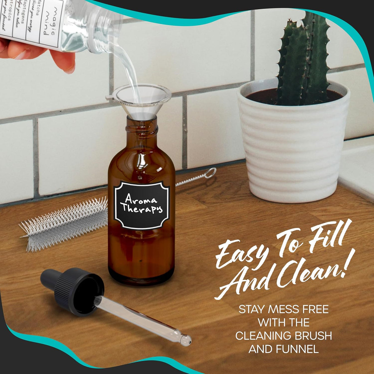 Nevlers Amber Glass Dropper Bottle 4oz 24 Pack Set