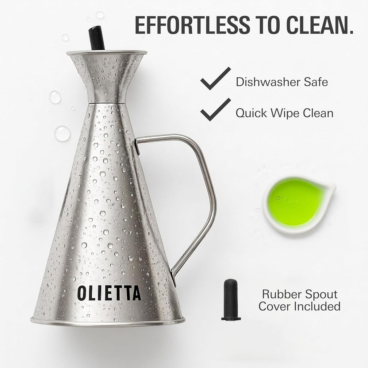 Olive Oil Dispenser Bottle, Stainless Steel Non-Drip Pourer 17 fl oz