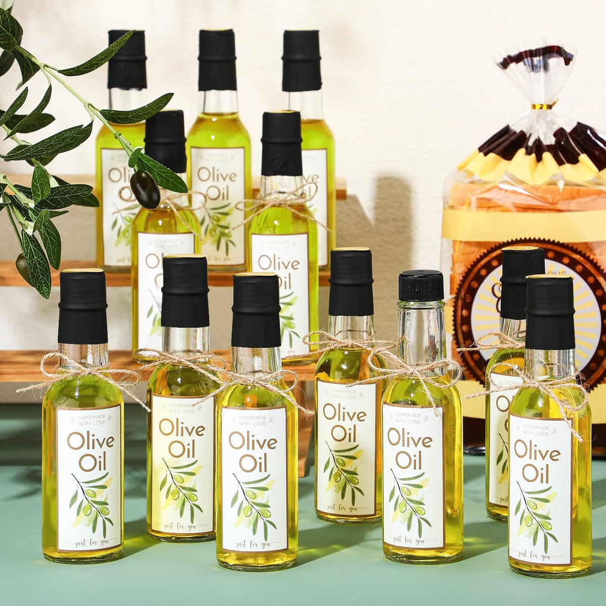 Havawish 20 Pcs 5oz Glass Olive Oil Bottles Clear with Screw Cap