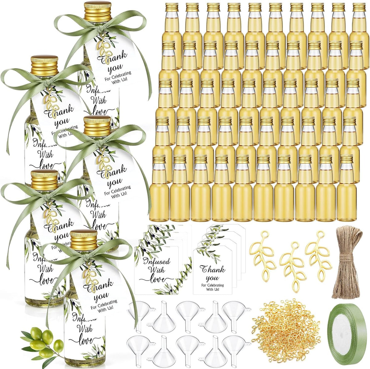 Suclain 50 Set Mini Olive Oil Favor Bottles