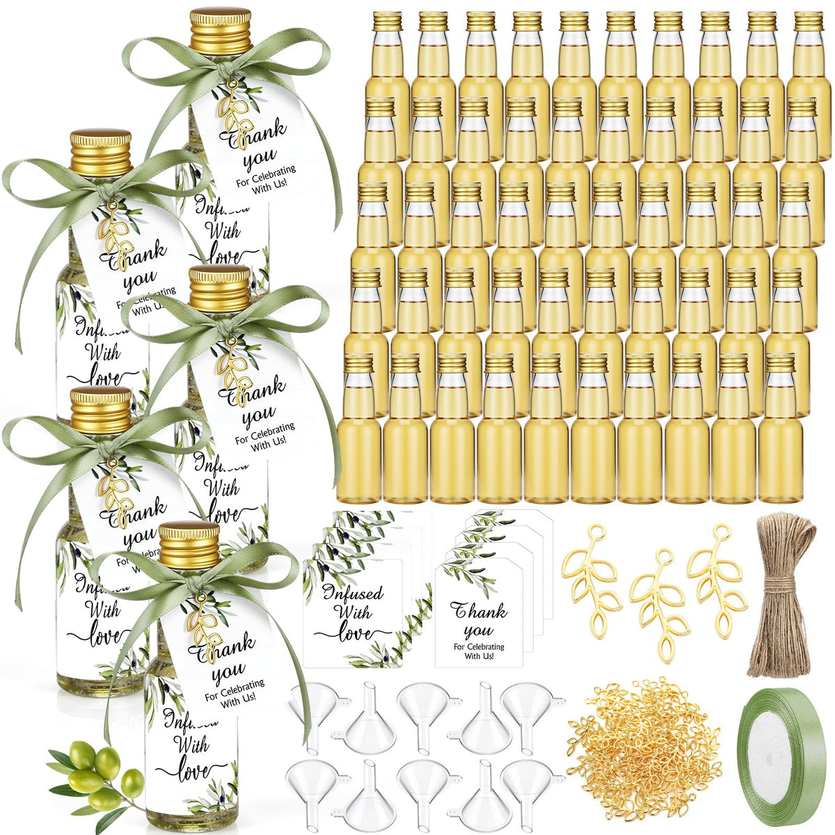 Suclain 50 Set Mini Olive Oil Favor Bottles