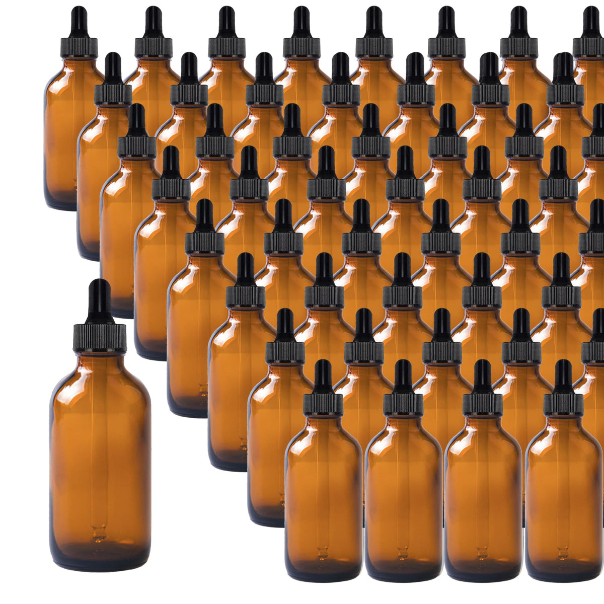 24 Pack 4oz Clear Glass Dropper Bottles, Eye Dropper Bottles with Glass Droppers for Essential Oils, Perfumes(4oz, Gold)