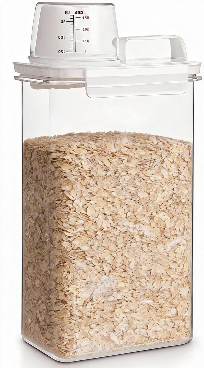 Rice Storage Container, 3-5 Lbs Tcereal Storage Container, White