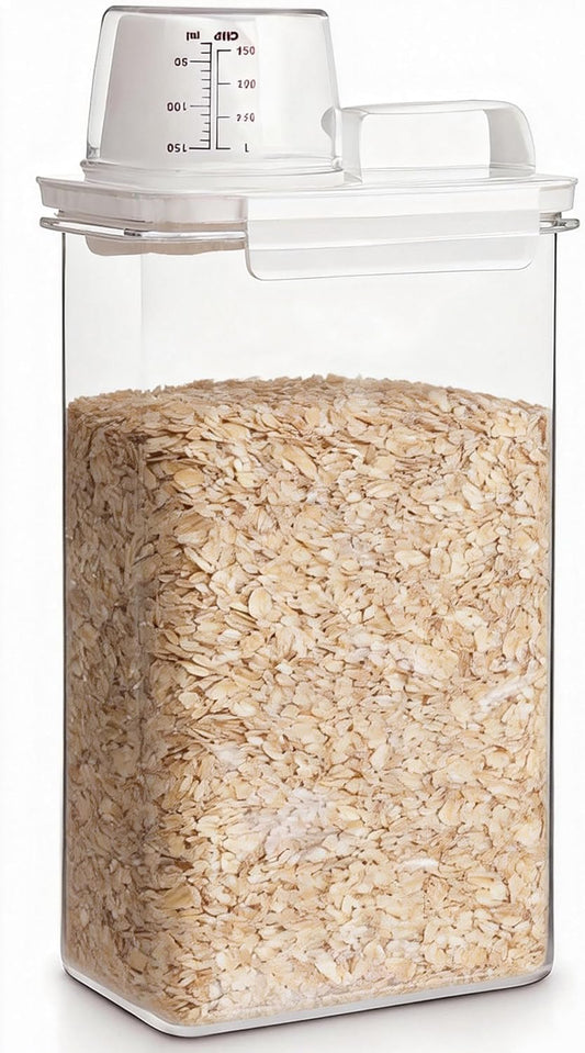 Rice Storage Container, 3-5 Lbs Tcereal Storage Container, White