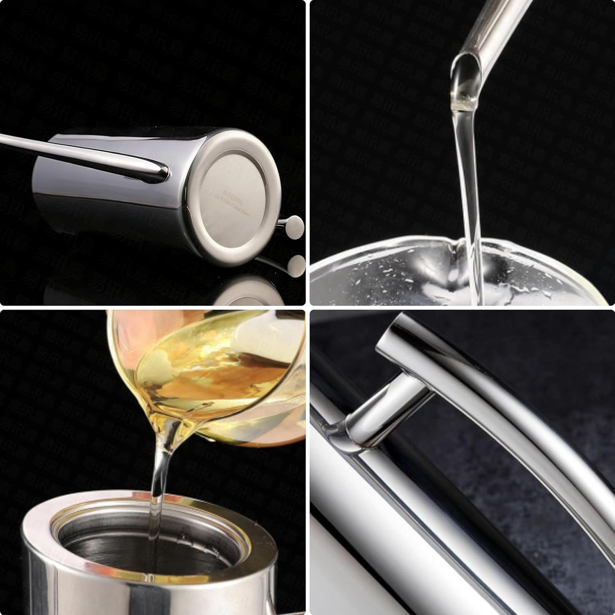 KSENDALO SUS304 24oz/700mL Stainless Steel Olive Oil Dispenser, Silver