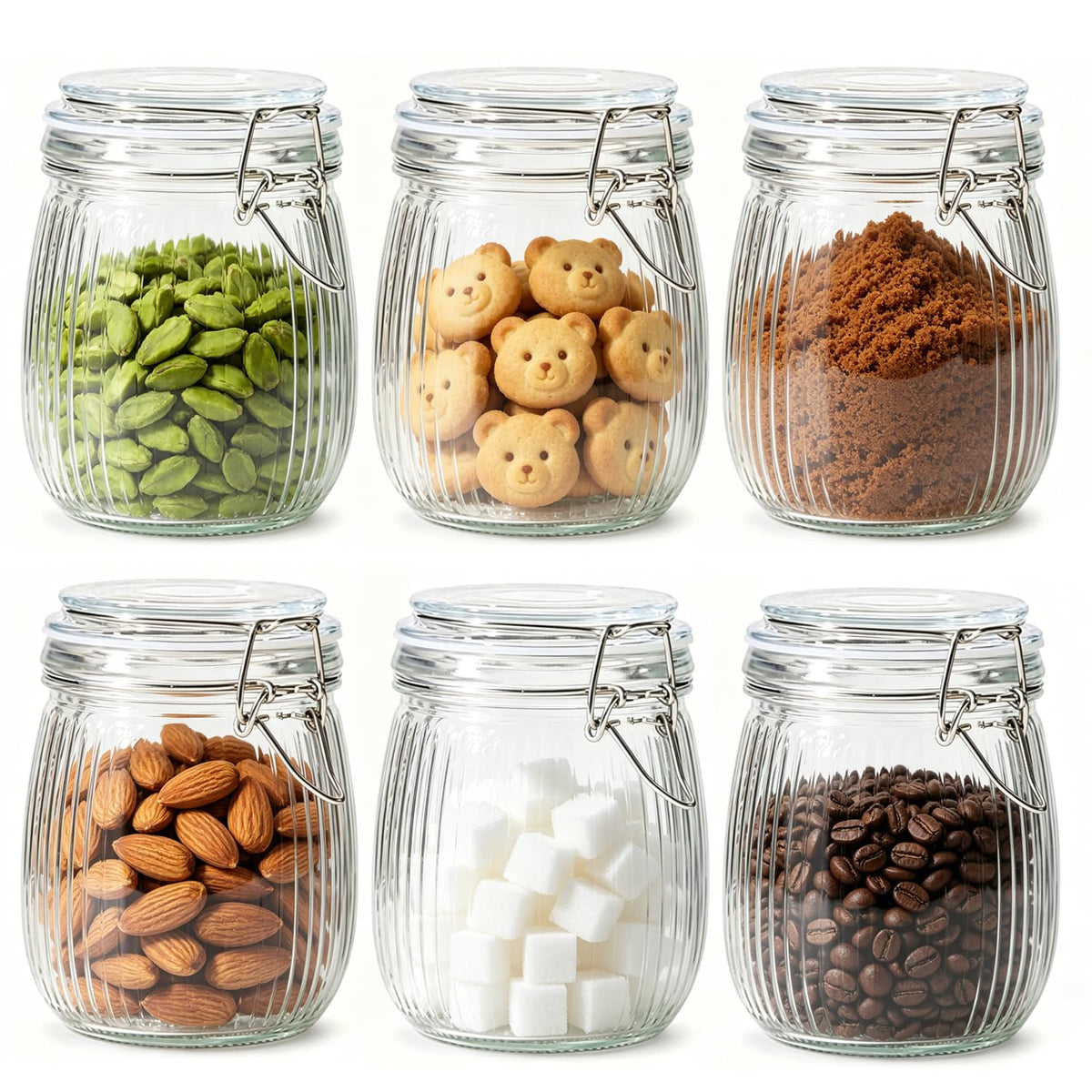 ComSaf Small Glass Spice Jars with Airtight Lids 4 oz 12 Pack with Labels