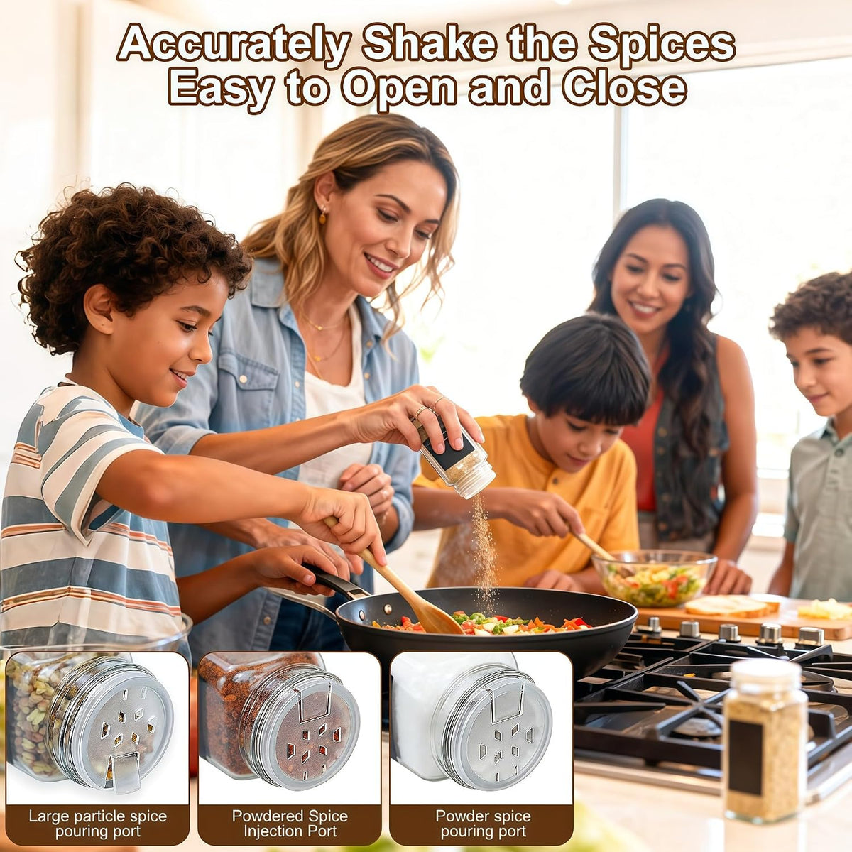 24 Spice Jars with Labels, 4oz Seasoning Jars for Cabinets, Drawers, Racks