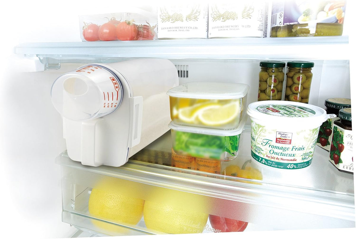 Asvel 7509 Rice Container Bin with Pour Spout Plastic Clear 2KG（White）