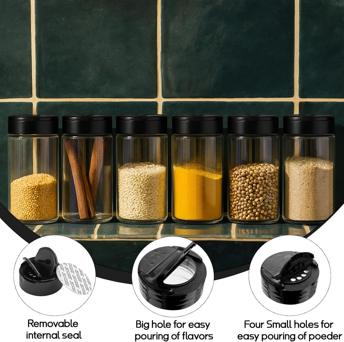 24 Pack 16 Oz Spice Jars Seasoning Containers Bottles with Label