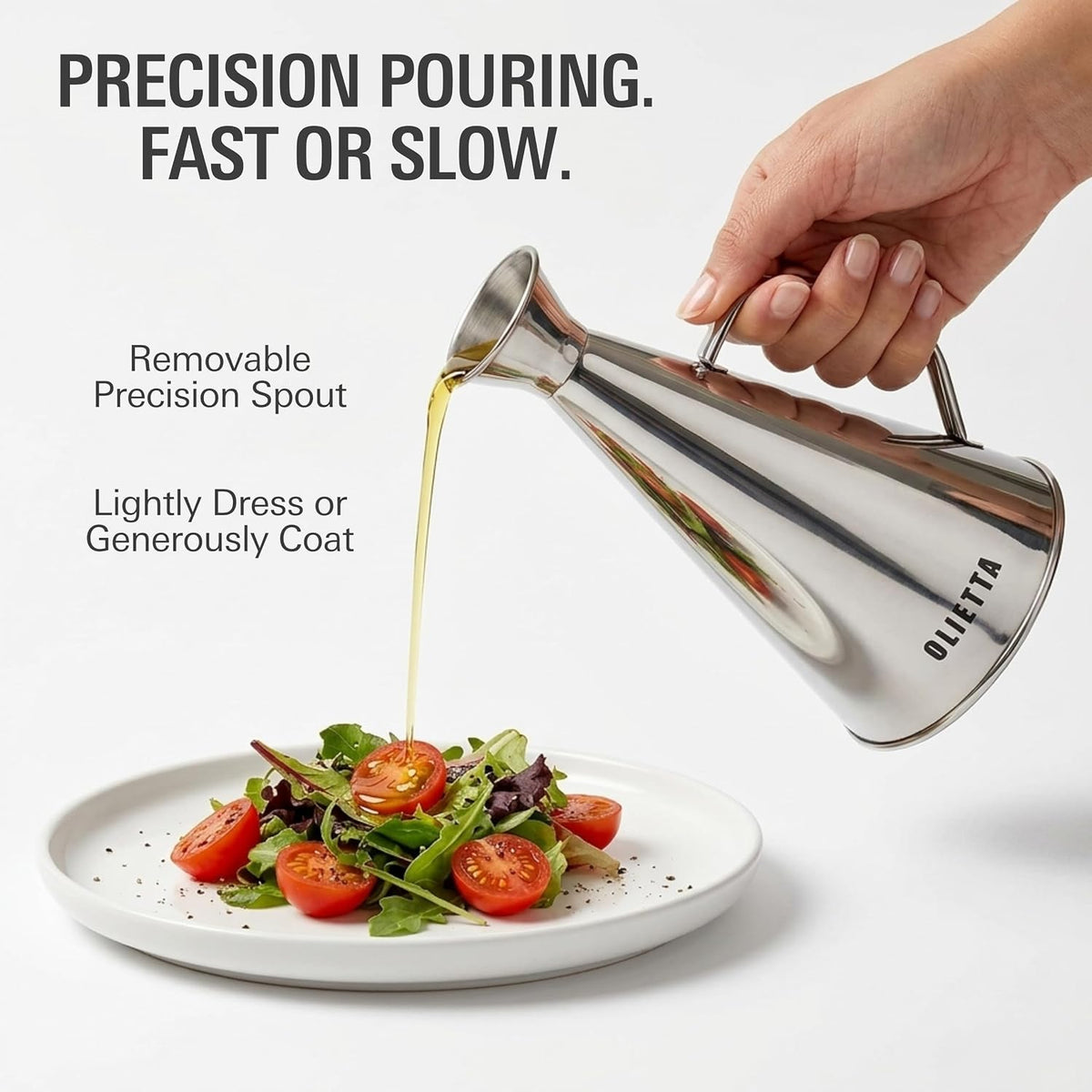Olive Oil Dispenser Bottle, Stainless Steel Non-Drip Pourer 17 fl oz