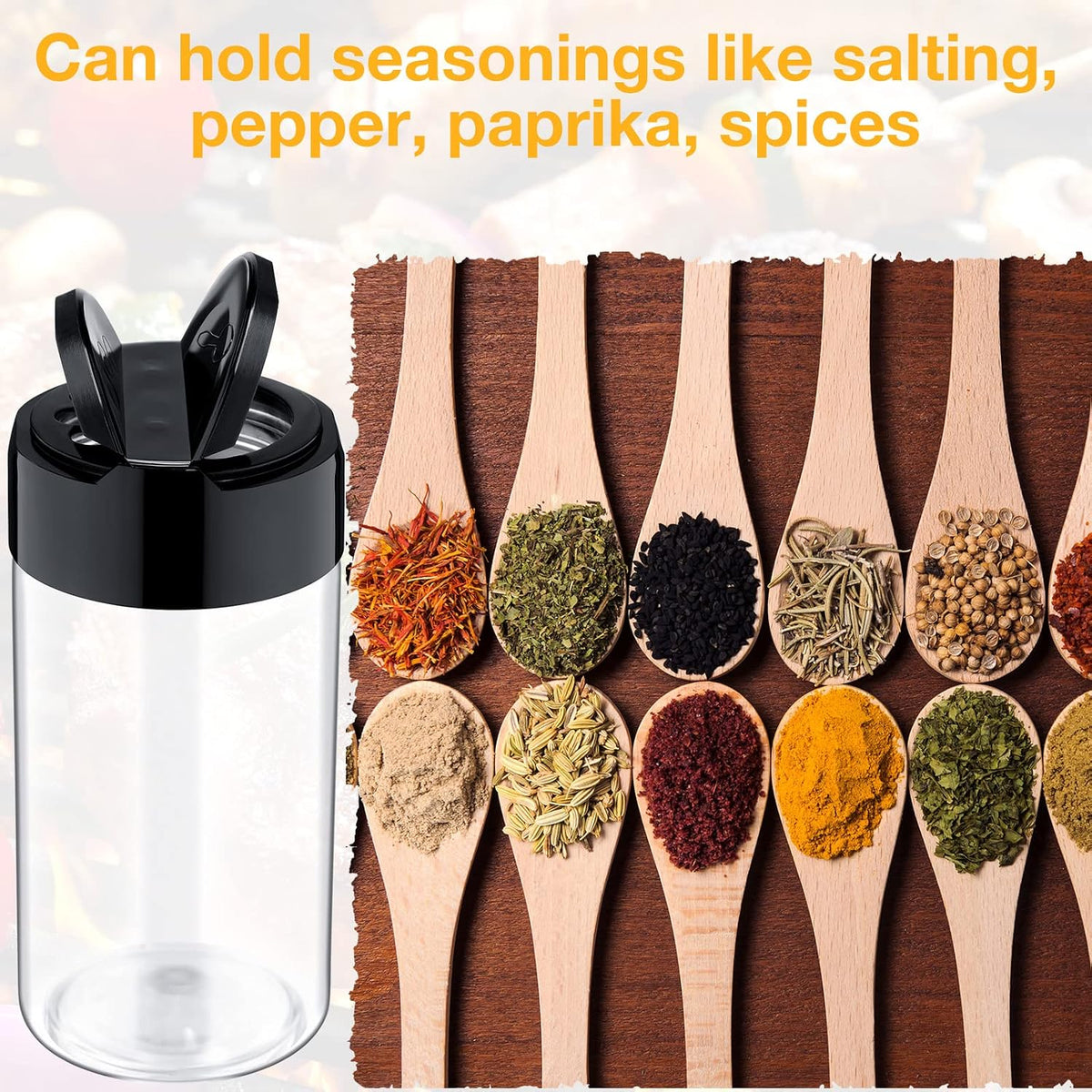 Mimorou 8.7 oz 30 Pack Plastic Spice Jars with Shaker Lids Clear Seasoning Containers Spice Bottles for Kitchen Storing Herbs Seasoning Powders (Cylinder)