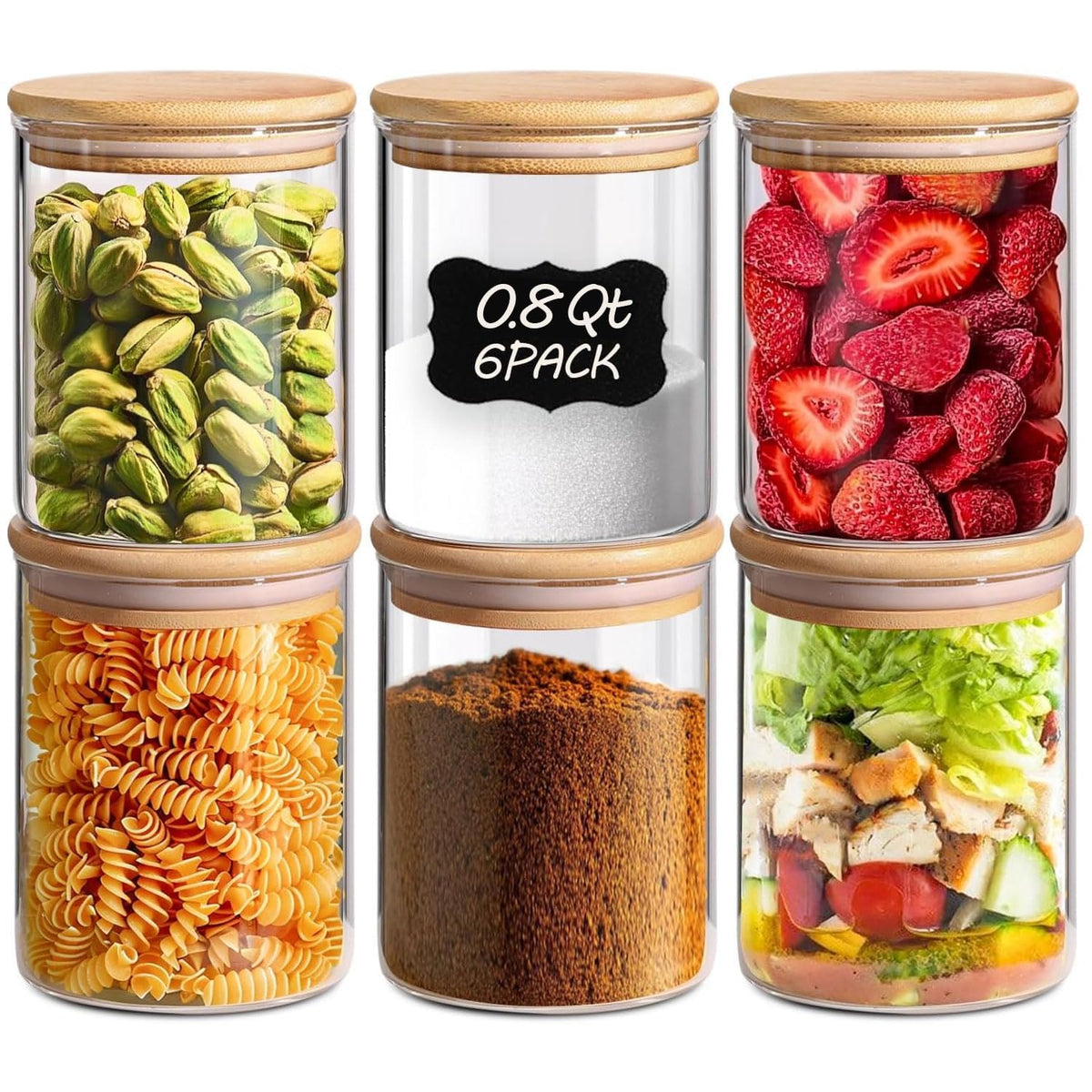 ComSaf Glass Spice Jars 4oz 16 Pack, Small Seasoning Containers with labels