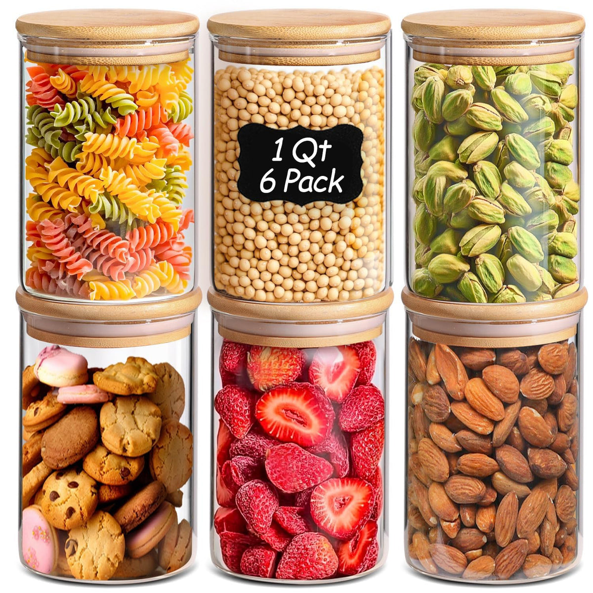 ComSaf Glass Spice Jars 4oz 16 Pack, Small Seasoning Containers with labels