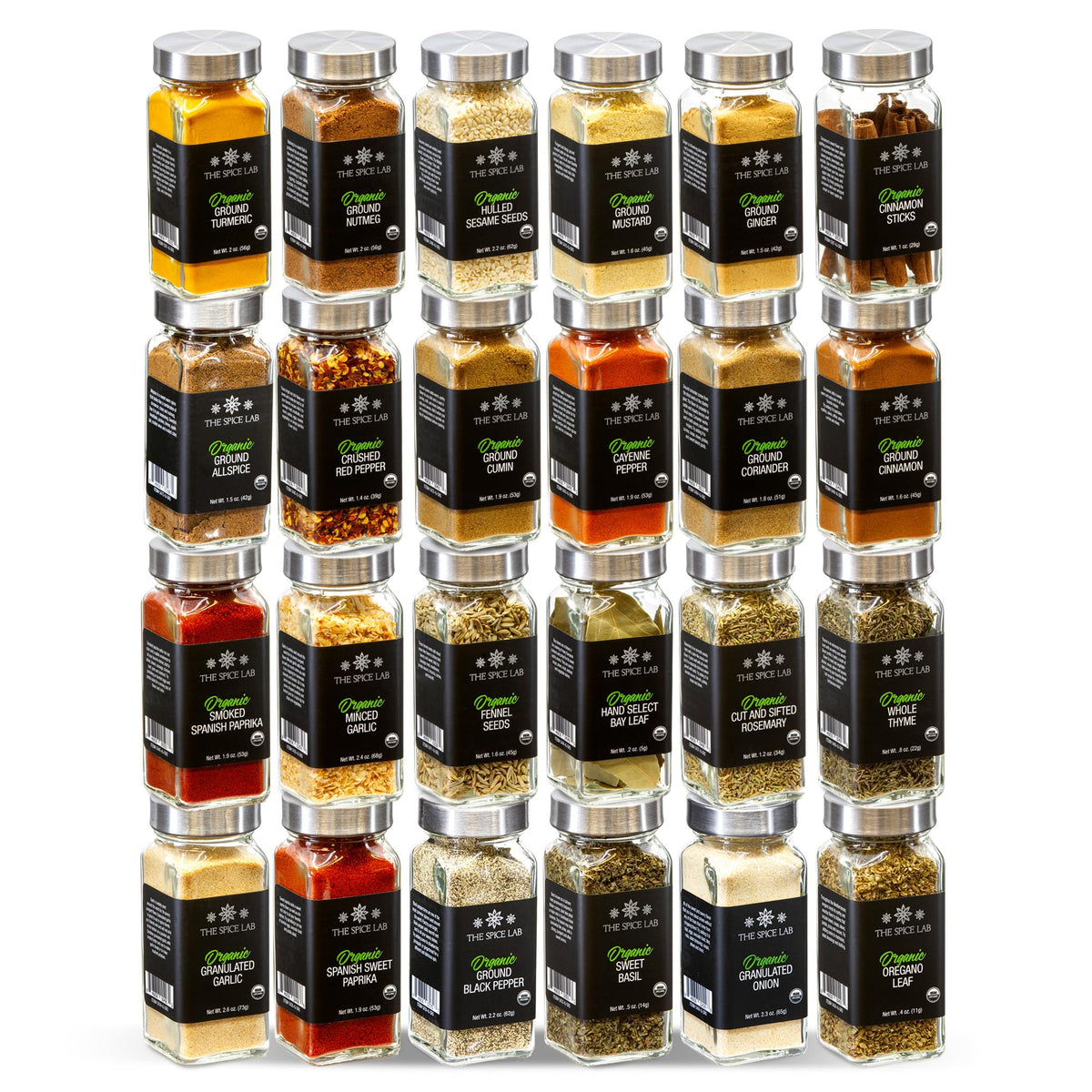 The Spice Lab Organic Spices and Seasonings Set, 30 Jar Spice Kit
